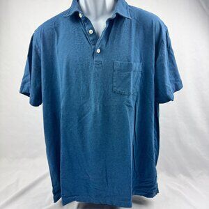 Patagonia Mens Polo Shirt Blue Striped Organic Cotton Mens Polo Shirt Sz XL